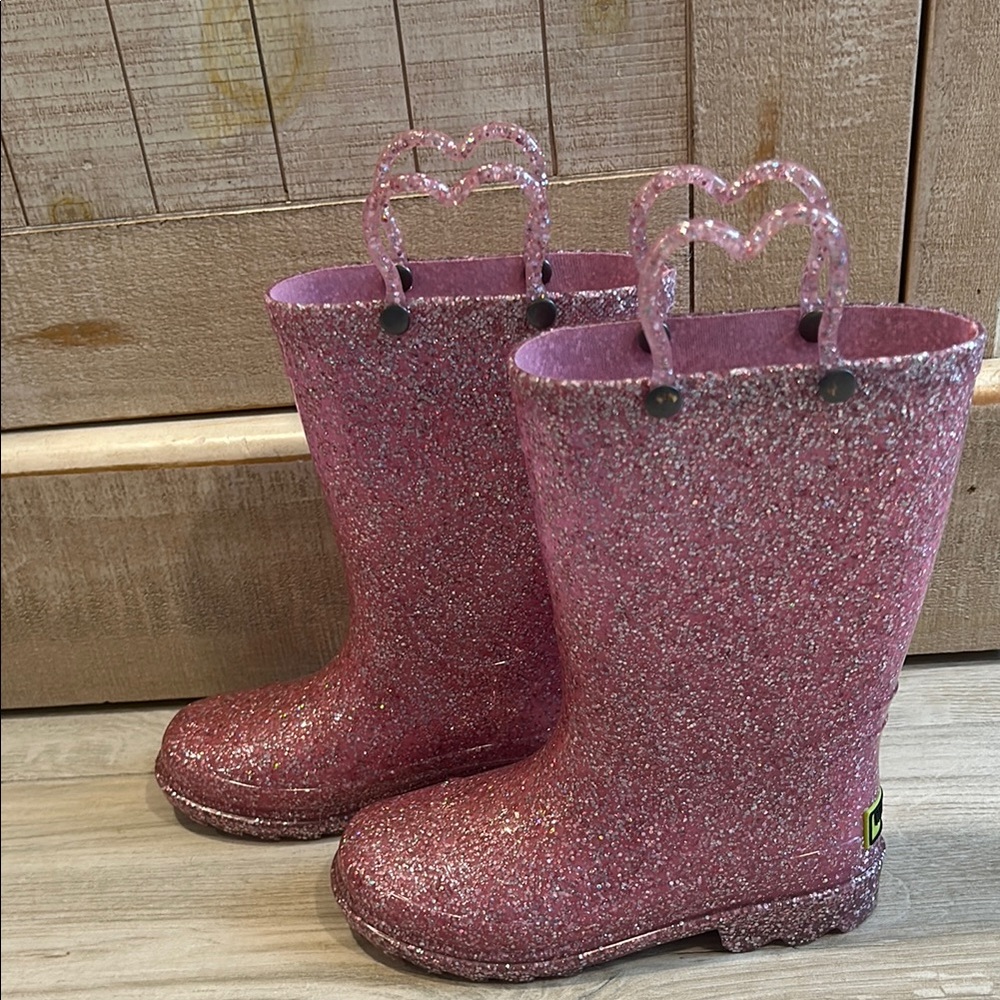 Pink Glitter Rain Boots kids